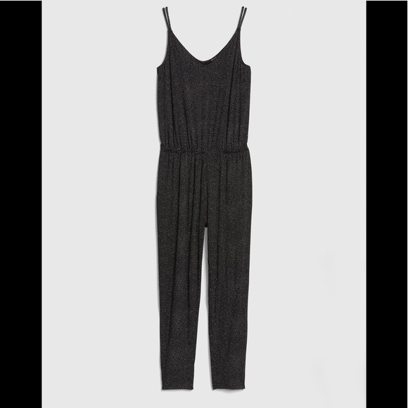 GAP Pants - GAP Black with White Dots Strappy Cami Jumpsuit